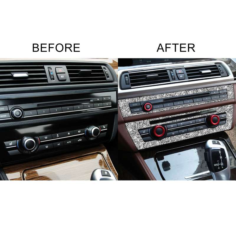 For BMW F10 5 Series 2011-2017 Car CD Panel Diamond Decorative Sticker, Left and Right Drive