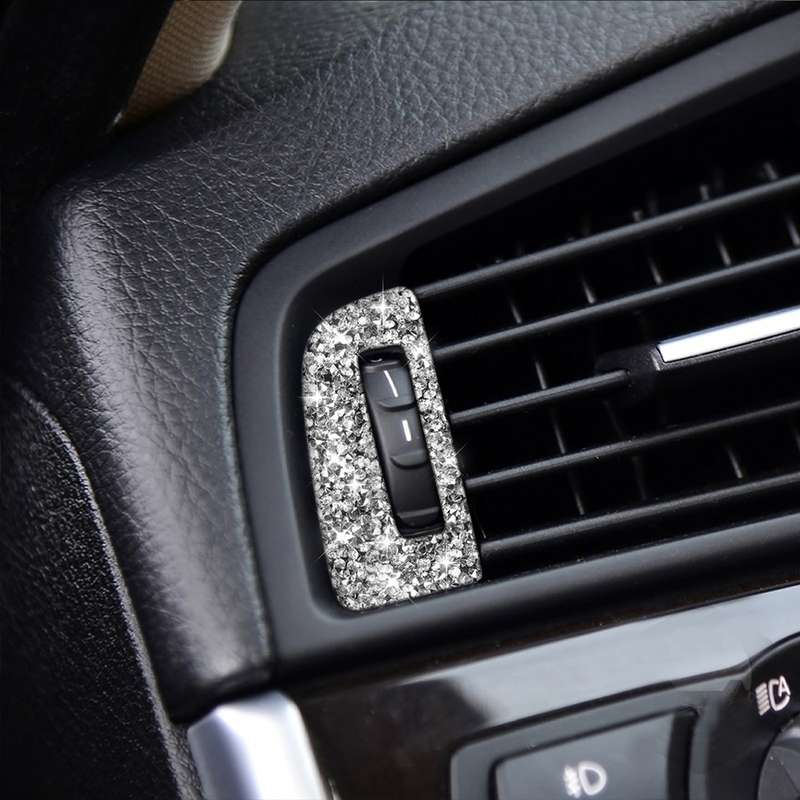 For BMW F10 5 Series 2011-2017 Car Air Outlets Diamond Decorative Sticker, Left and Right Drive