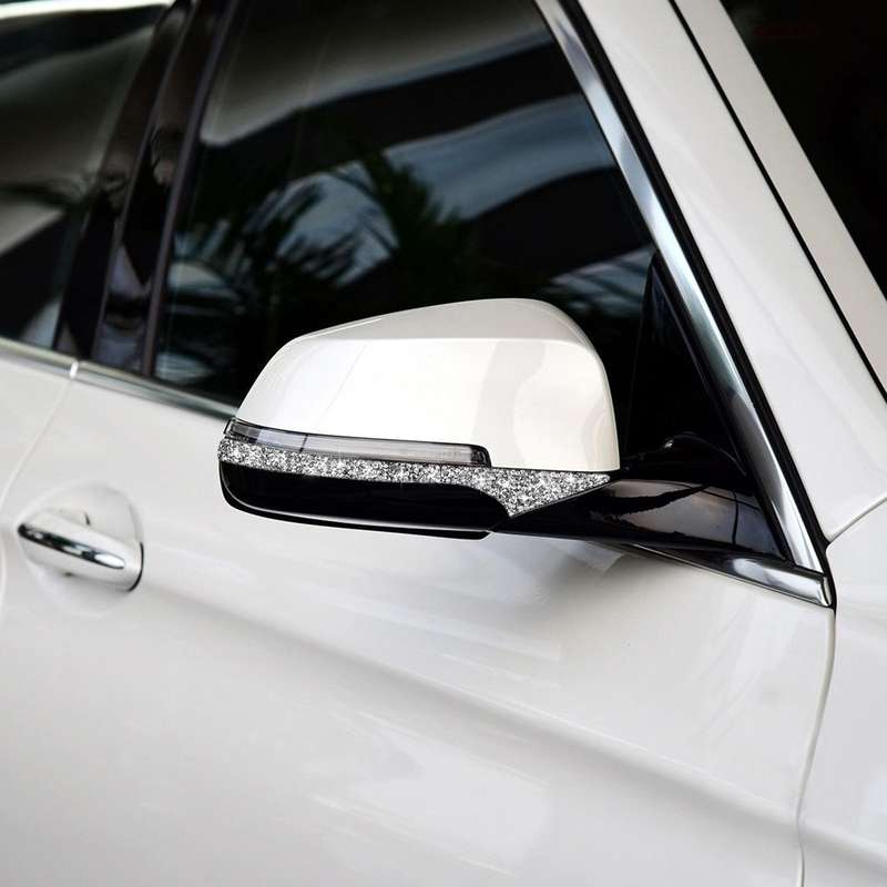 For BMW F10 5 Series 2011-2017 Car Rearview Mirror Anti-collision Diamond Decorative Sticker, Left a