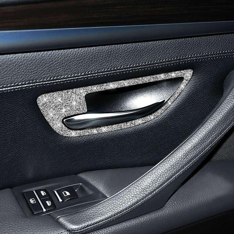 For BMW F10 5 Series 2011-2017 Car Door Handle Frame Diamond Decorative Sticker, Left and Right Driv