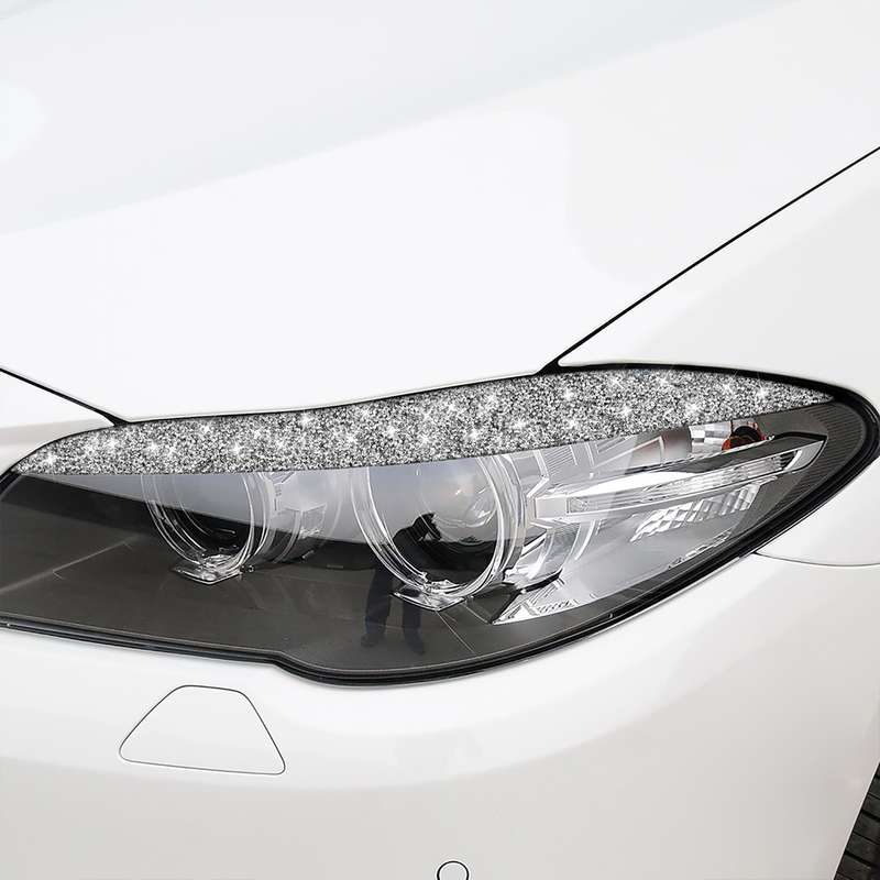 For BMW F10 5 Series 2010-2013 Car Light Eyebrow Diamond Decorative Sticker, Left and Right Drive