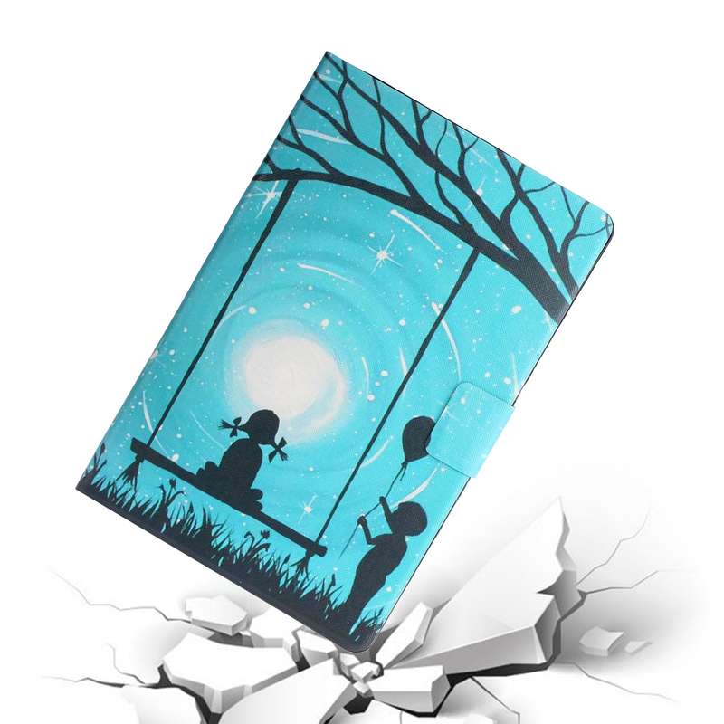 For Samsung Galaxy Tab A9 Voltage Coloured Drawing Smart PU Tablet Case with Sleep / Wake-up Functio