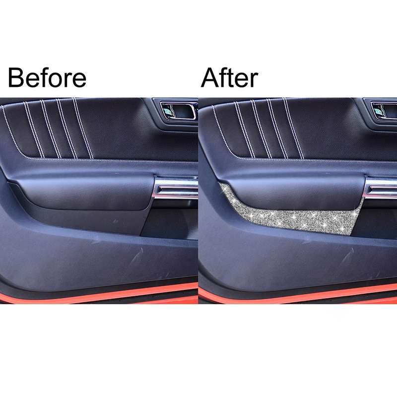 For Ford Mustang 2015-2020 Car Front Door Panel Diamond Decoration Sticker, Left and Right Drive