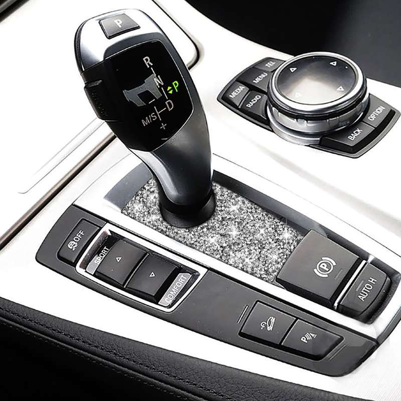 For BMW 5 Series GT X3 X4 2009-2016 Car Gear Handle Below Diamond Decorative Sticker, Left-hand Driv