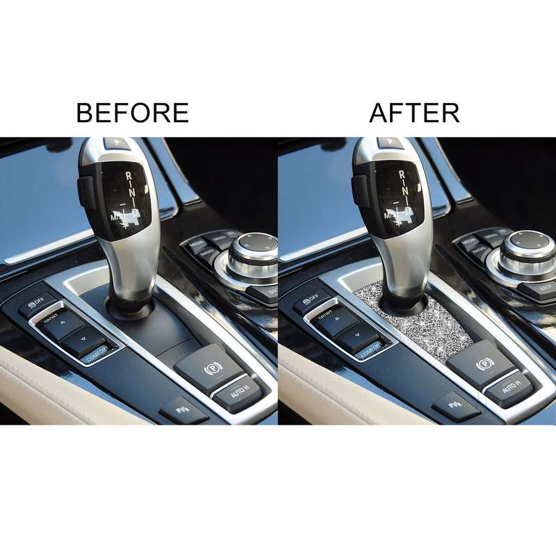 For BMW 5 Series GT X3 X4 2009-2016 Car Gear Handle Below Diamond Decorative Sticker, Left-hand Driv