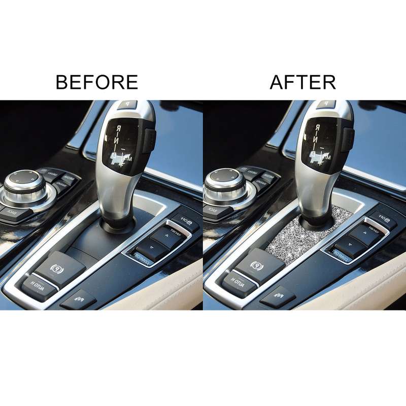 For BMW 5 Series GT X3 X4 2009-2016 Car Gear Handle Below Diamond Decorative Sticker, Right-hand Dri