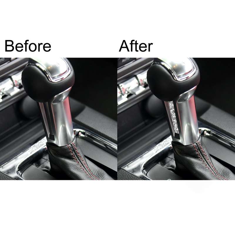 For Ford Mustang 2015-2020 Car Gear Handle Side Diamond Decoration Sticker, Left and Right Drive