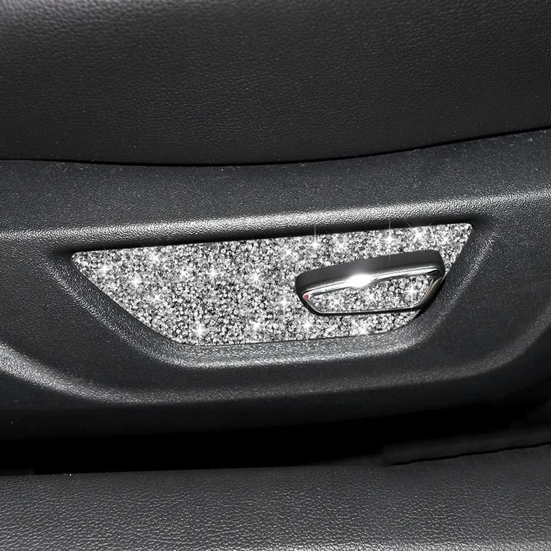 For Ford Mustang 2015-2020 Car Seat Adjustment Button Diamond Decoration Sticker, Left Drive