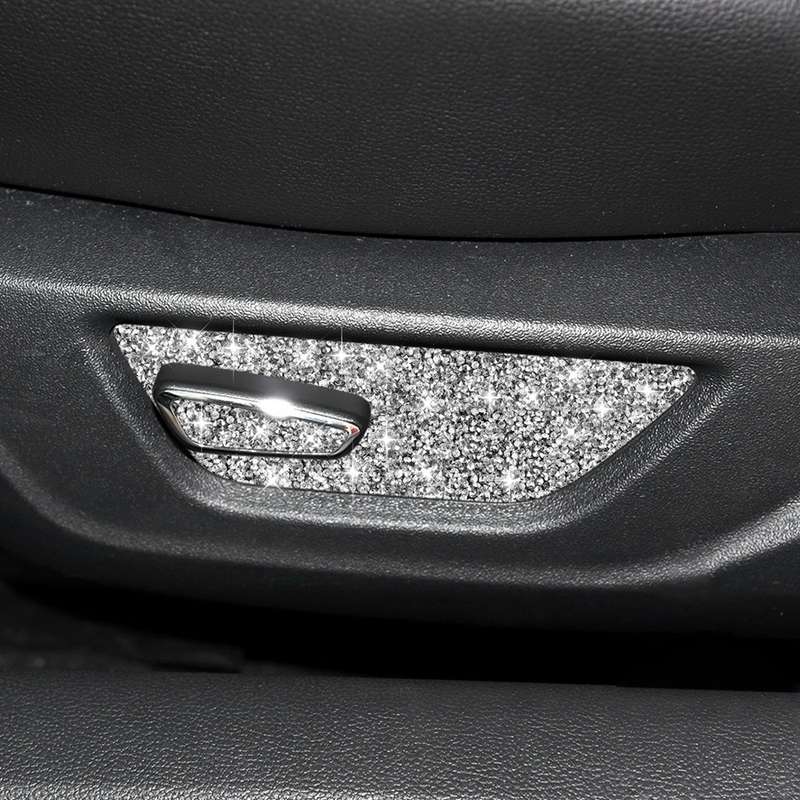 For Ford Mustang 2015-2020 Car Seat Adjustment Button Diamond Decoration Sticker, Right Drive