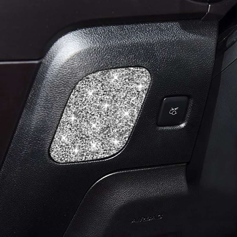 For Ford Mustang 2015-2020 Car Driver Seat Storage Box Diamond Decoration Sticker, Left Drive