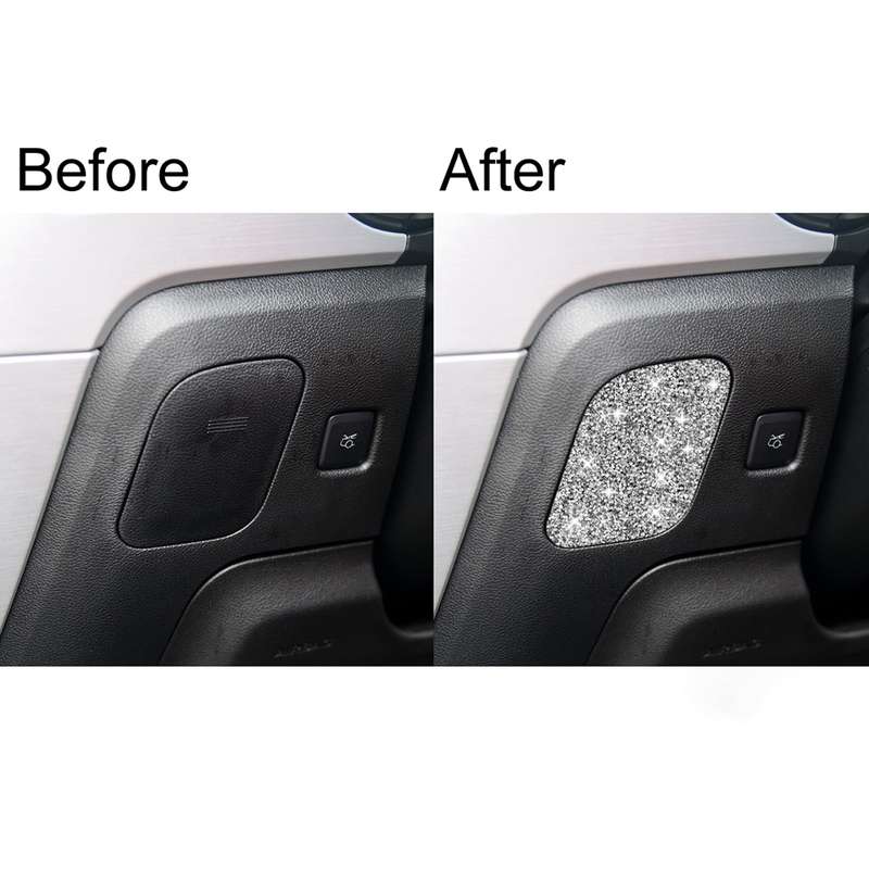 For Ford Mustang 2015-2020 Car Driver Seat Storage Box Diamond Decoration Sticker, Left Drive