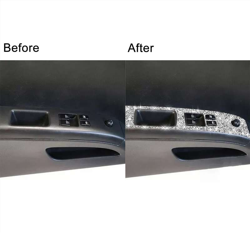 For Nissan 350Z 2003-2009 2pcs Car Glass Lift Diamond Decorative Sticker, Left Drive