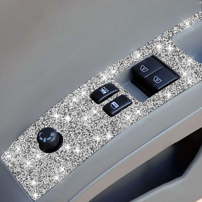 For Nissan 350Z 2003-2009 2pcs Car Glass Lift Diamond Decorative Sticker, Right Drive