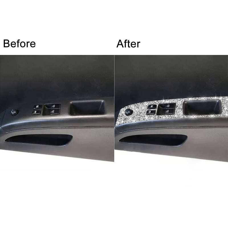 For Nissan 350Z 2003-2009 2pcs Car Glass Lift Diamond Decorative Sticker, Right Drive