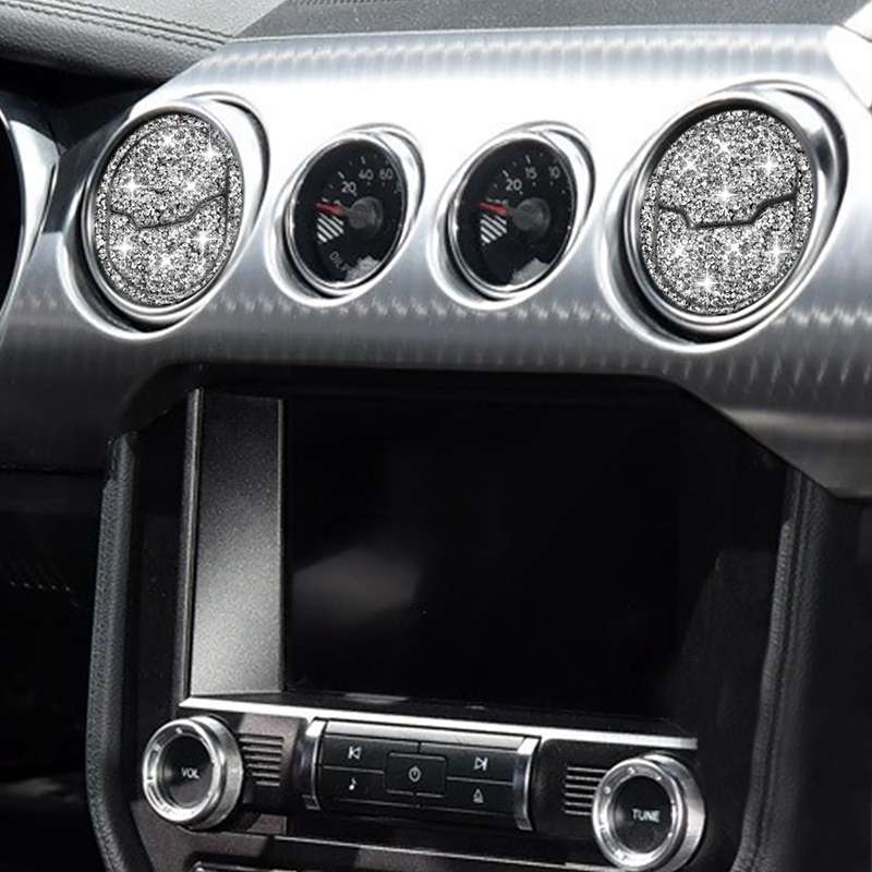 For Ford Mustang 2015-2020 6 in 1 Car Air Outlet Diamond Decoration Sticker, Left and Right Drive