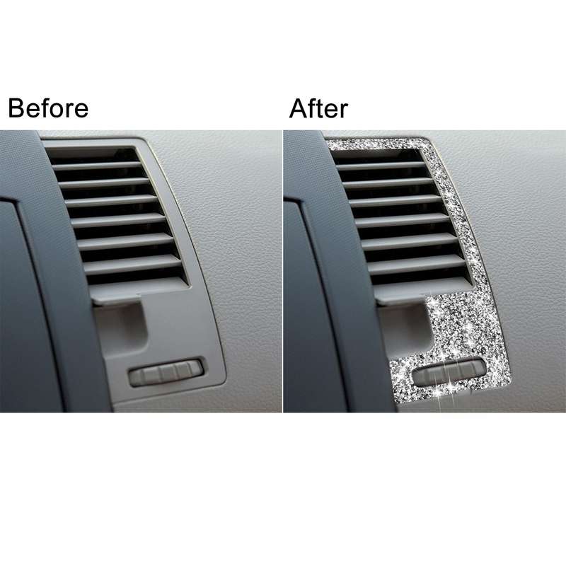 For Nissan 350Z 2003-2009 2pcs Car Center Ventilation Exhaust Diamond Decorative Sticker,Left and Ri