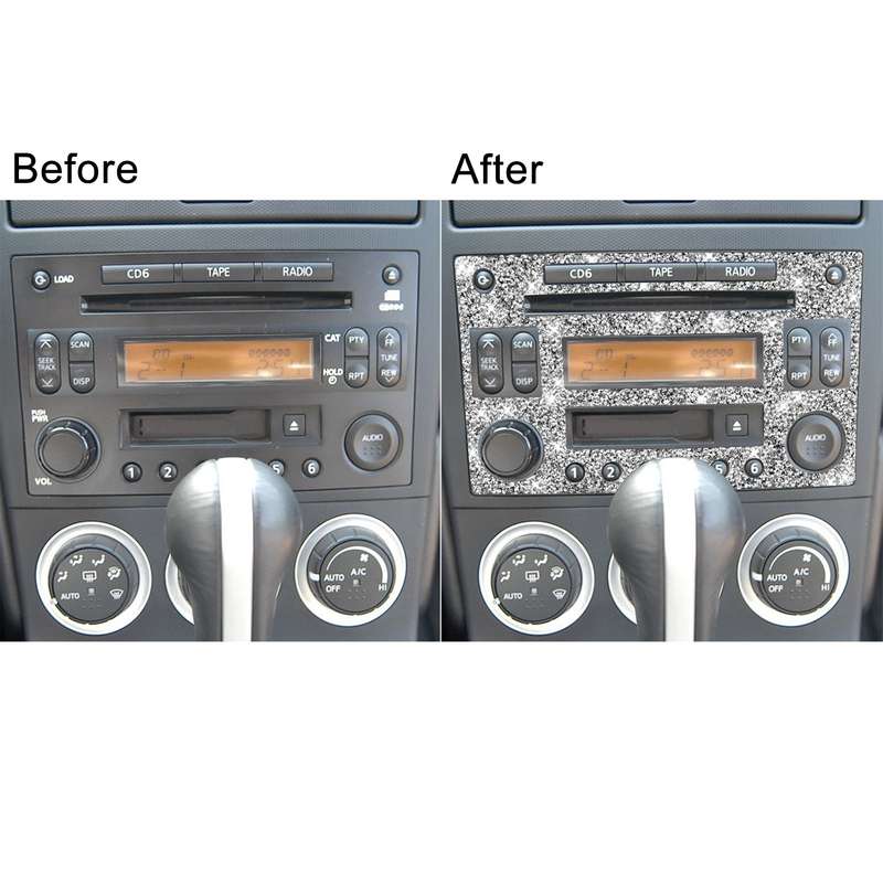 For Nissan 350Z 2003-2009 Car CD Radio Play Panel Diamond Decorative Sticker,Left and Right Drive Un
