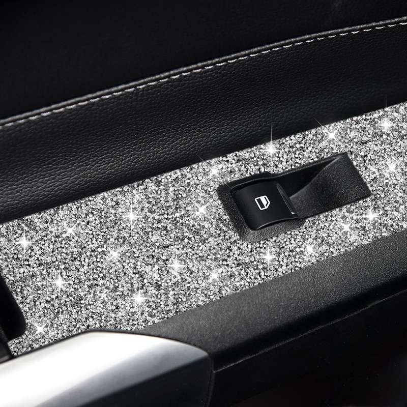For Ford Mustang 2015-2020 Car Door Lift Panel B Diamond Decoration Sticker, Right Drive