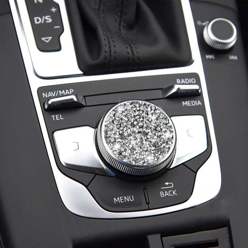 For Audi A3 / A4L 2014-2019 Car Central Control Knob Diamond Decoration Sticker, Left and Right Driv