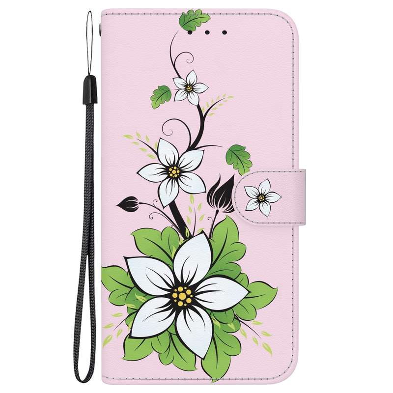 For Realme 12 5G Crystal Texture Colored Drawing Leather Phone Case(Lily)
