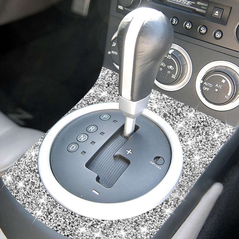 For Nissan 350Z 2003-2009 Car Gear Panel Diamond Decorative Sticker,Left and Right Drive Universal