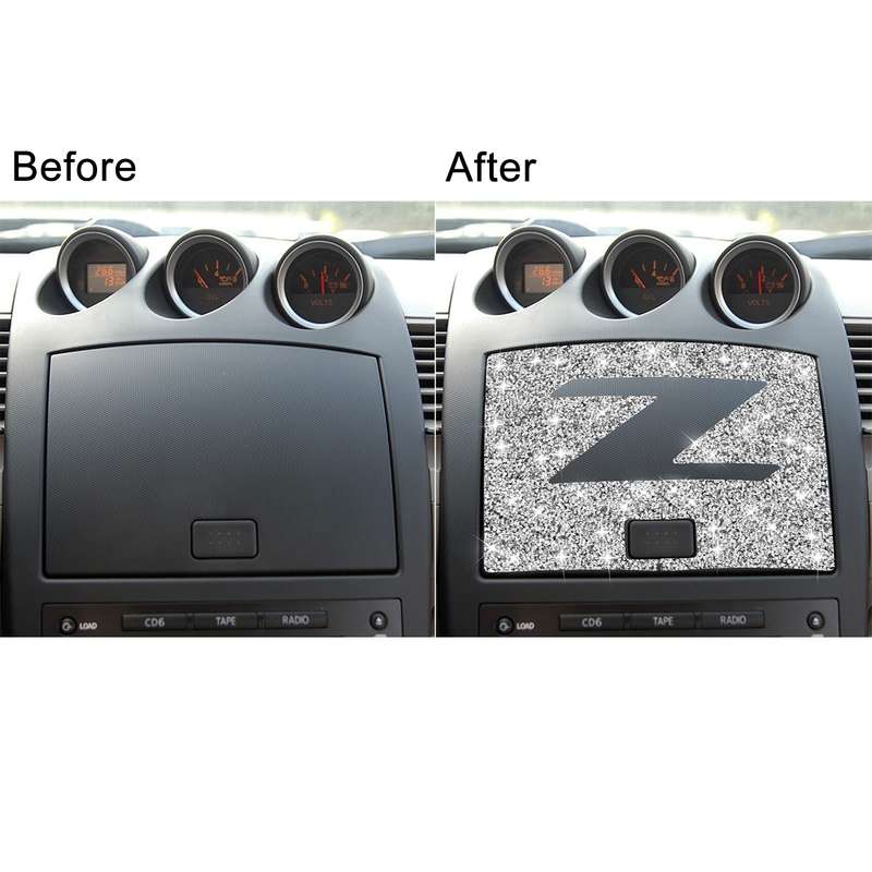 For Nissan 350Z 2003-2009 Car Navigation Panel Diamond Decorative Sticker,Left and Right Drive Unive