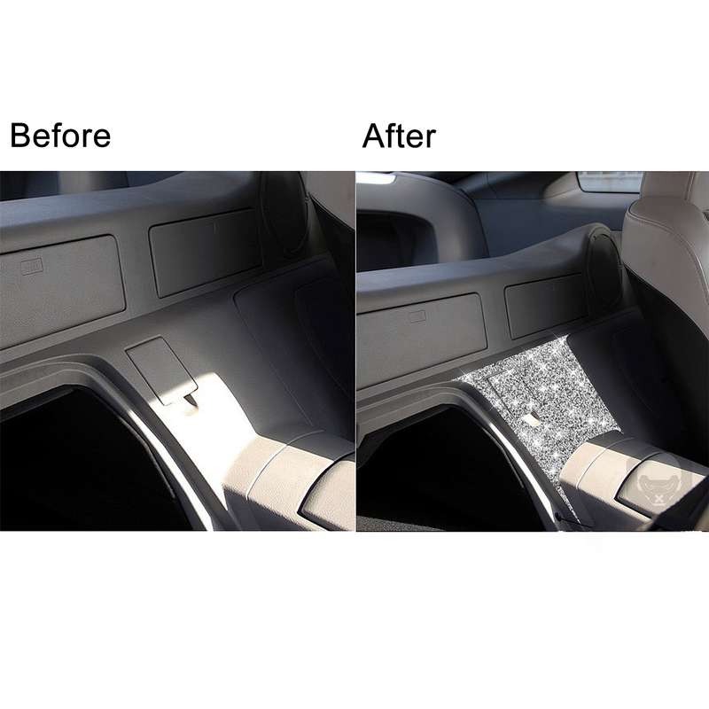 For Nissan 350Z 2003-2009 2pcs Car Rear Of Center Console Diamond Decorative Sticker, Left Drive