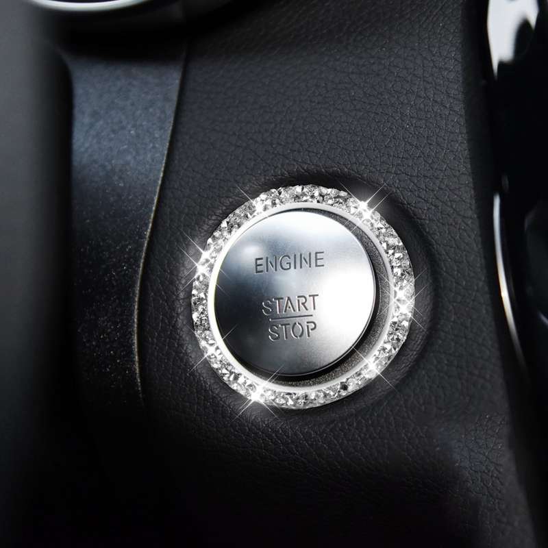 For Mercedes-Benz C-Class W205 2015-2018 Car One-Click Start Ring Diamond Decoration Sticker, Left a