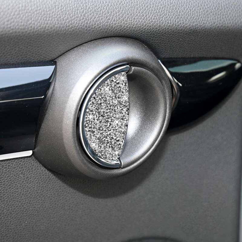 For BMW Mini Cooper R55 Car Door Inner Handle Diamond Decoration Sticker, Left and Right Drive
