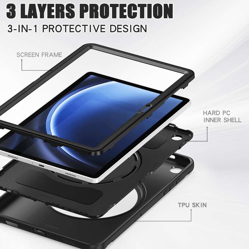For Samsung Galaxy Tab A9+ Shockproof TPU + PC Protective Tablet Case(Black)