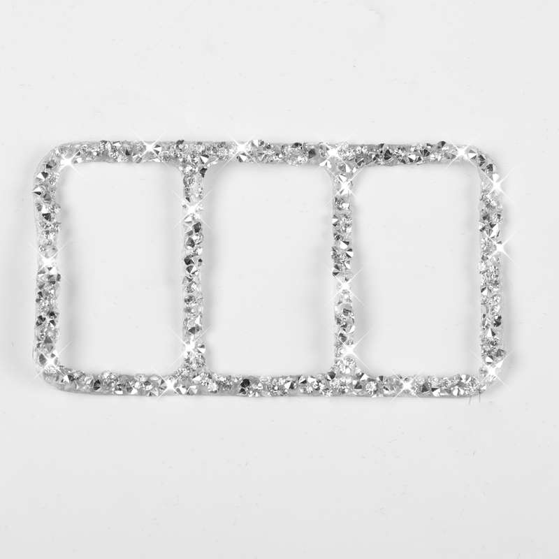 For Nissan 370Z Z34 2009- Car Central Control Heating Button Frame Diamond Decoration Sticker, Left