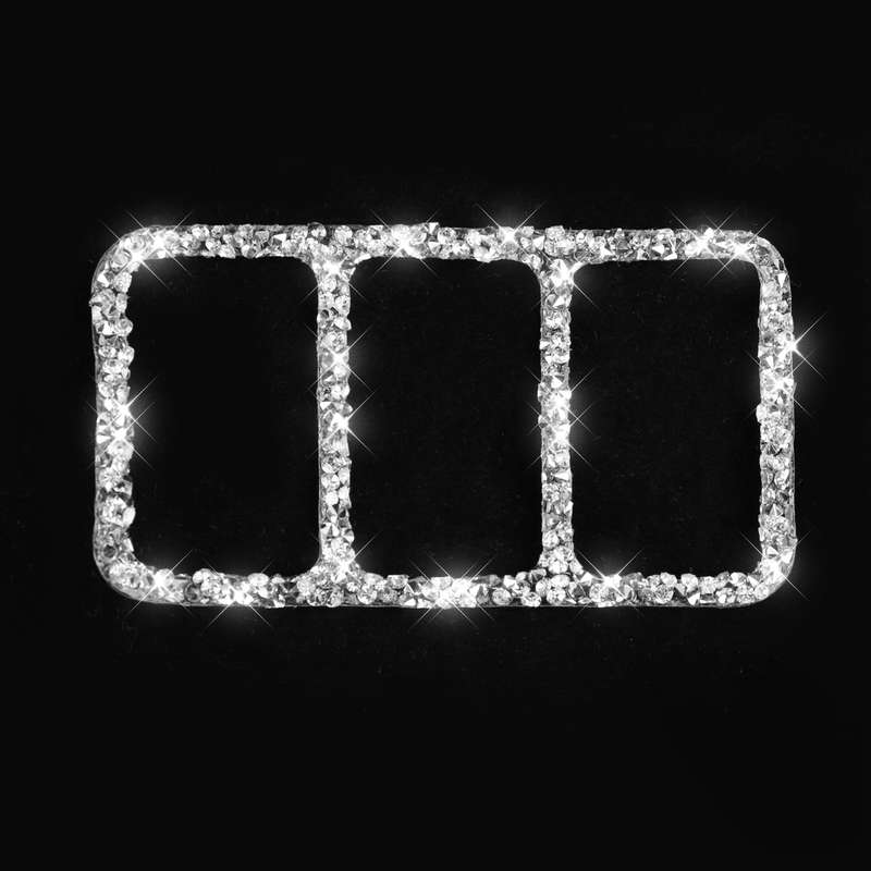 For Nissan 370Z Z34 2009- Car Central Control Heating Button Frame Diamond Decoration Sticker, Left