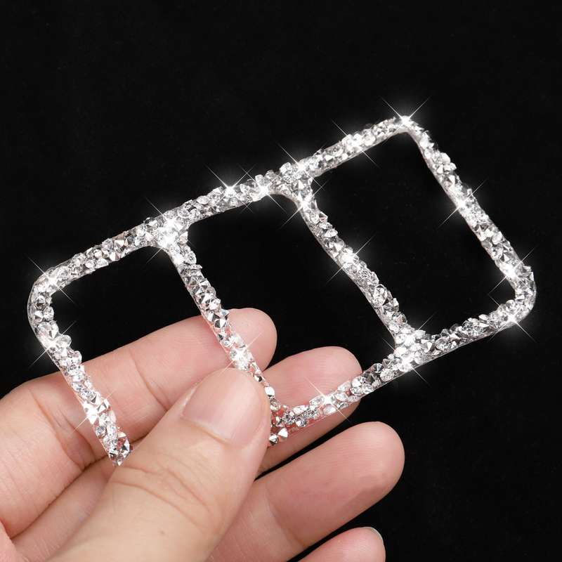 For Nissan 370Z Z34 2009- Car Central Control Heating Button Frame Diamond Decoration Sticker, Left