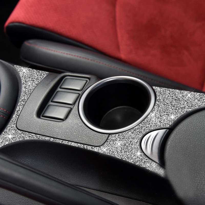 For Nissan 370Z Z34 2009- Car Water Cup Holder Panel Diamond Decoration Sticker, Left and Right Driv