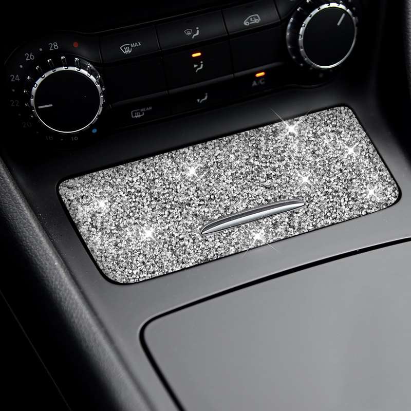 For Mercedes-Benz GLA 2015-2018 Car Central Control Storage Box Panel Diamond Decoration Sticker, Le
