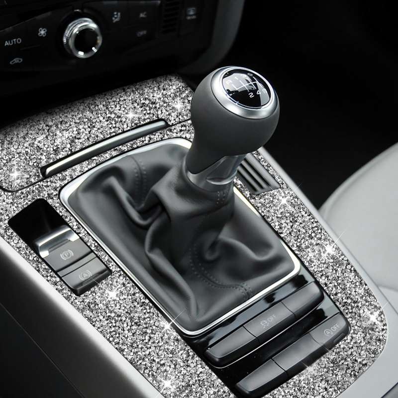 For Audi A4L / A5 / Q5 Car Gear Panel A Diamond Decoration Sticker, Left and Right Drive