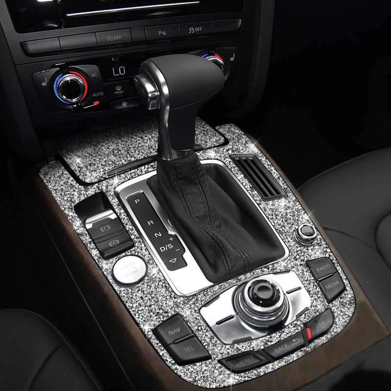 For Audi A4L / A5 / Q5 Car Gear Panel C Diamond Decoration Sticker, Left and Right Drive