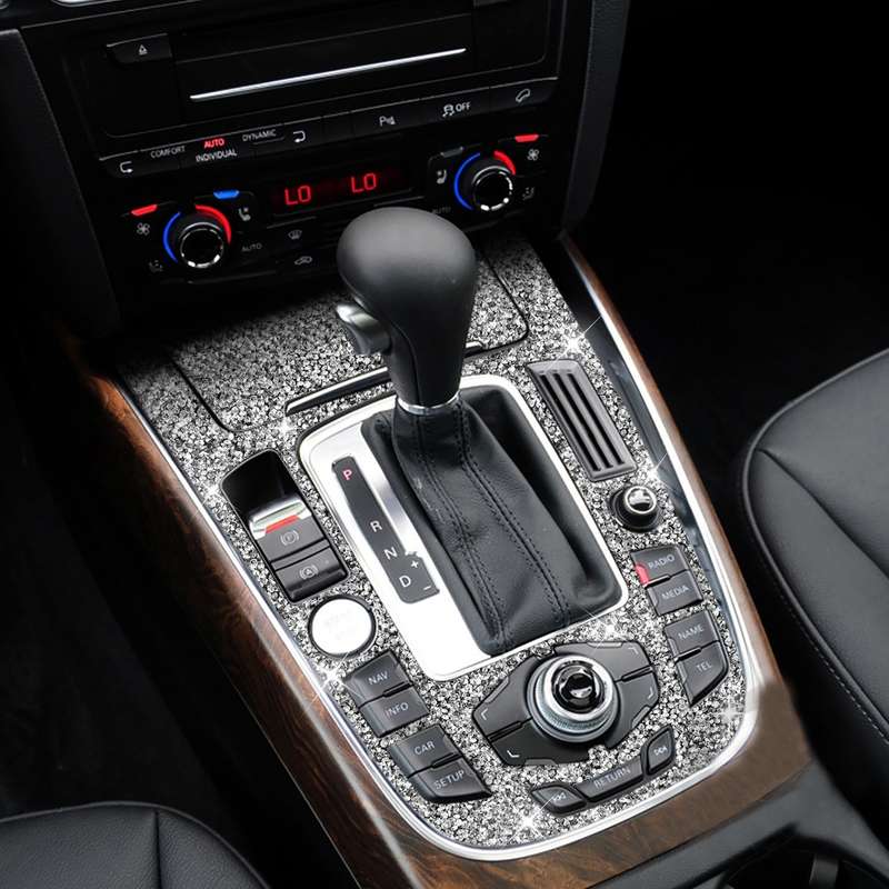 For Audi A4L / A5 / Q5 Car Gear Panel D Diamond Decoration Sticker, Left and Right Drive