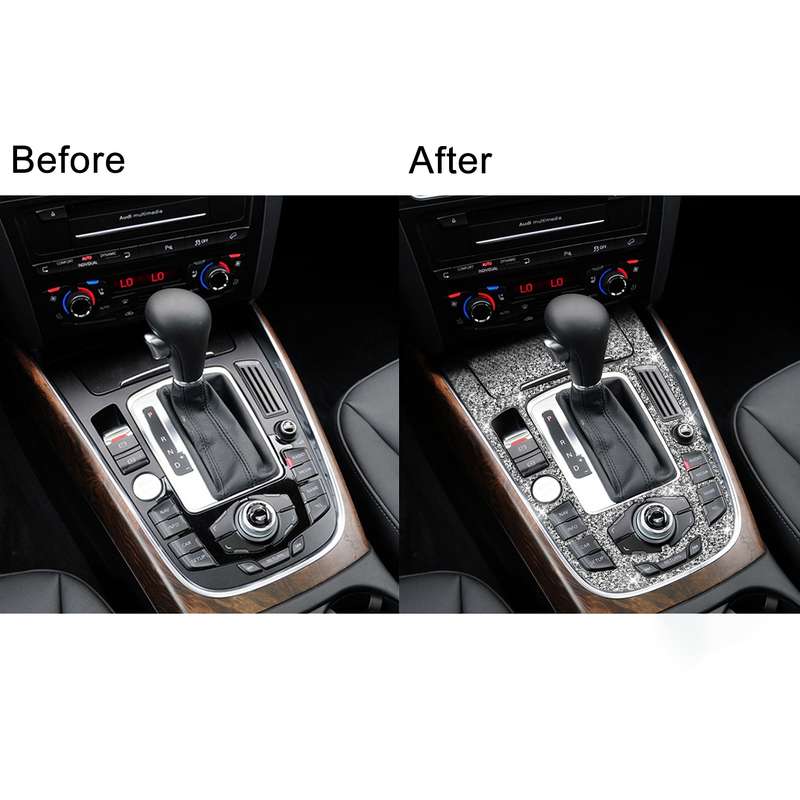 For Audi A4L / A5 / Q5 Car Gear Panel D Diamond Decoration Sticker, Left and Right Drive