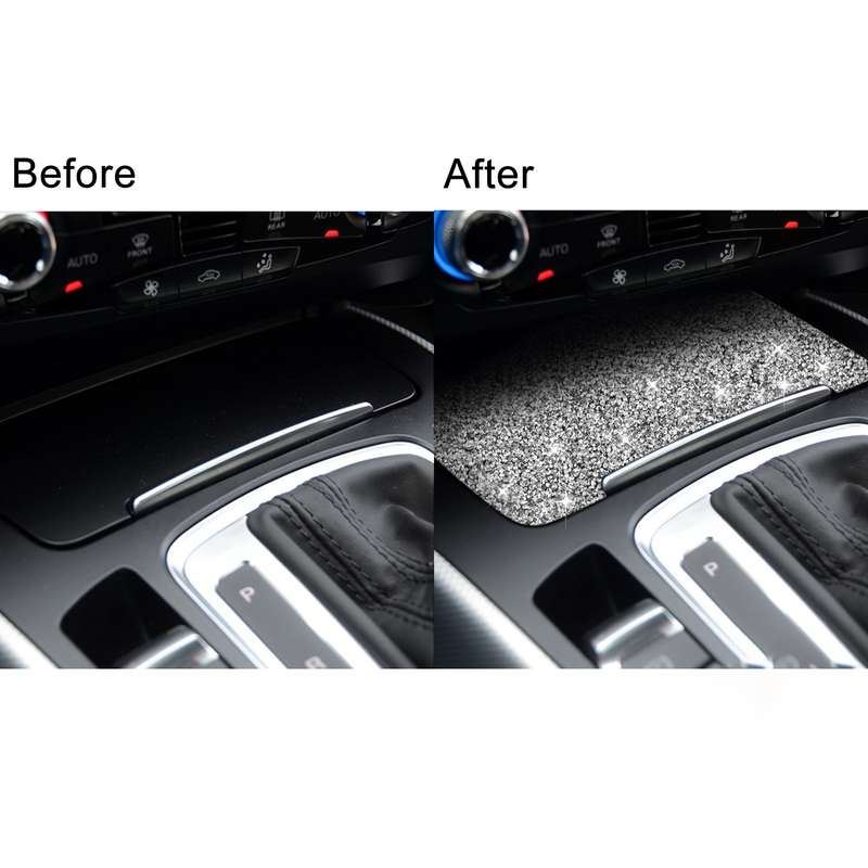 For Audi A4L / A5 / Q5 Car Storage Cigarette Lighter Panel Diamond Decoration Sticker, Left and Righ