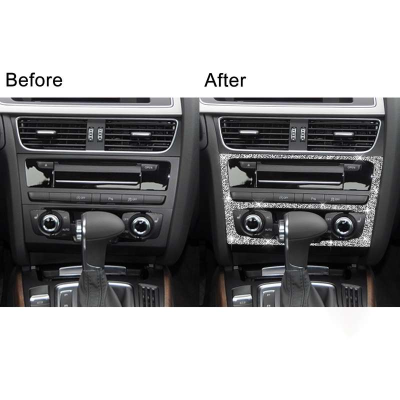 For Audi Q5 / A4L Car Center Control Panel Type A Diamond Decoration Sticker, Left and Right Drive
