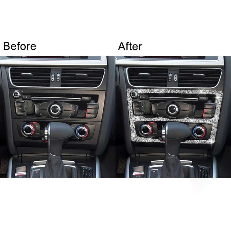 For Audi Q5 / A4L Car Center Control Panel Type B Diamond Decoration Sticker, Left and Right Drive