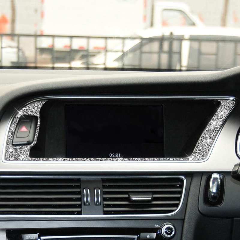 For Audi A4 / A5 / Q5 Car Navigation Outer Frame Diamond Decoration Sticker, Right Drive