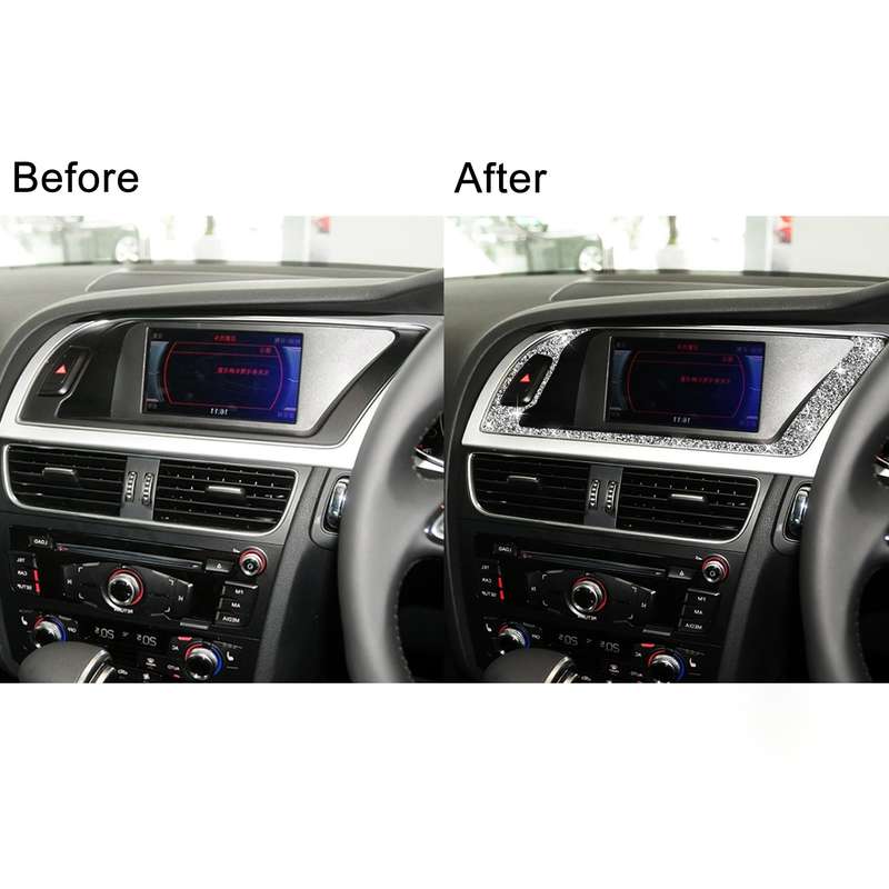 For Audi A4 / A5 / Q5 Car Navigation Outer Frame Diamond Decoration Sticker, Right Drive