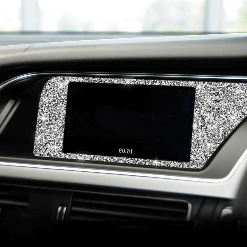 For Audi A4 / A5 / Q5 Car Navigation Inner Frame Diamond Decoration Sticker, Right Drive