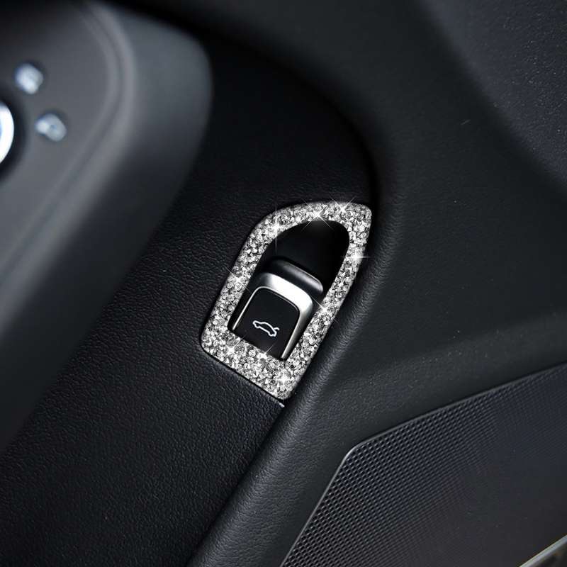 For Audi A4L / A5 / Q5 Car Trunk Switch Diamond Decoration Sticker, Left Drive