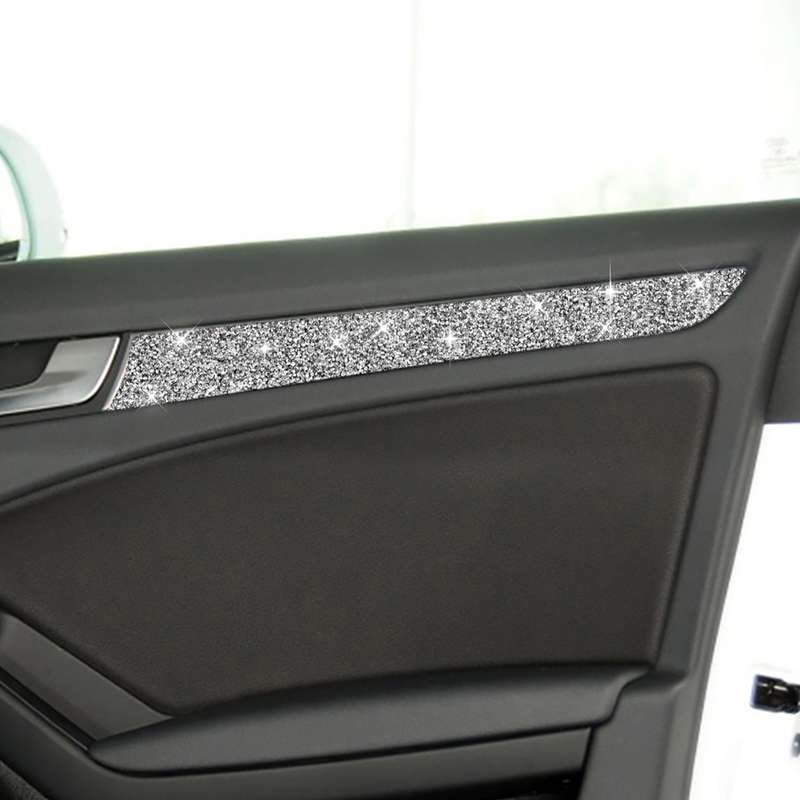 For Audi A4 / A5 / Q5 Car Interior Door Panel Trim Diamond Decoration Sticker, Left and Right Drive