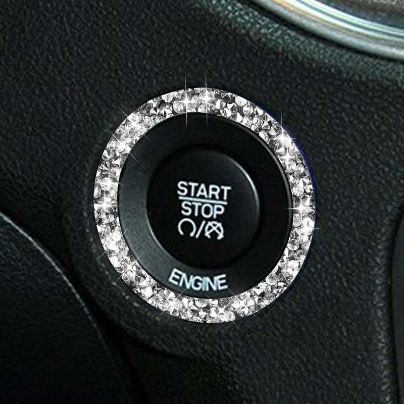 For Dodge Charger 2011-2014 Car Engine Starting Circle Diamond Decorative Sticker, Left-hand Drive