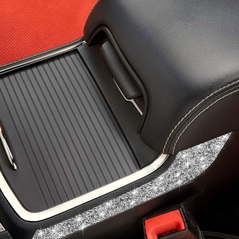 For Dodge Charger 2011-2014 Car Cup Holder Armrest Outside Diamond Decorative Sticker, Left-hand Dri