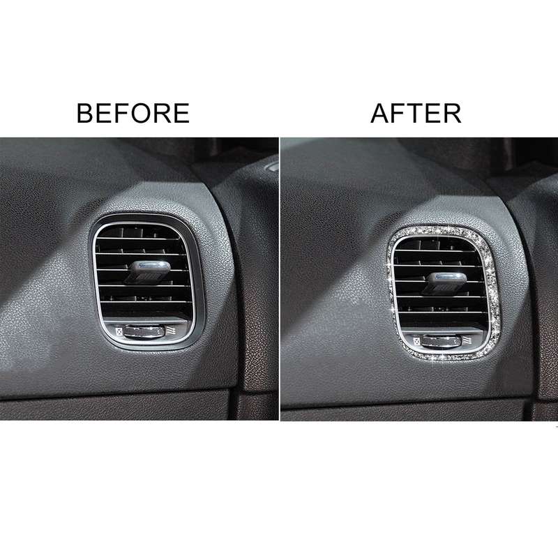 For Dodge Charger 2011-2014 Car Front Passenger Seat Air Vent Diamond Decorative Sticker, Left-hand